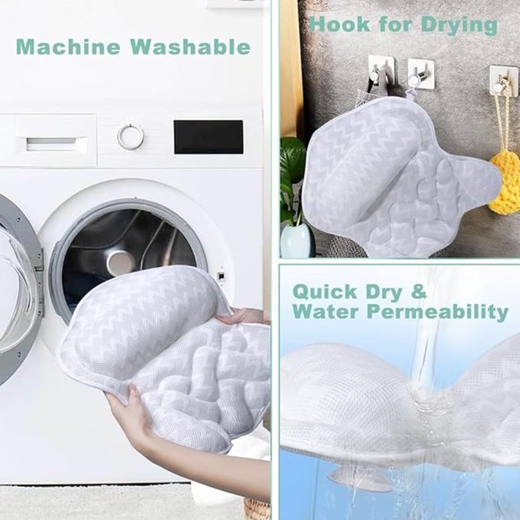 Bath Pillow For Tub Neck and Back Support - Picture 4 of 7